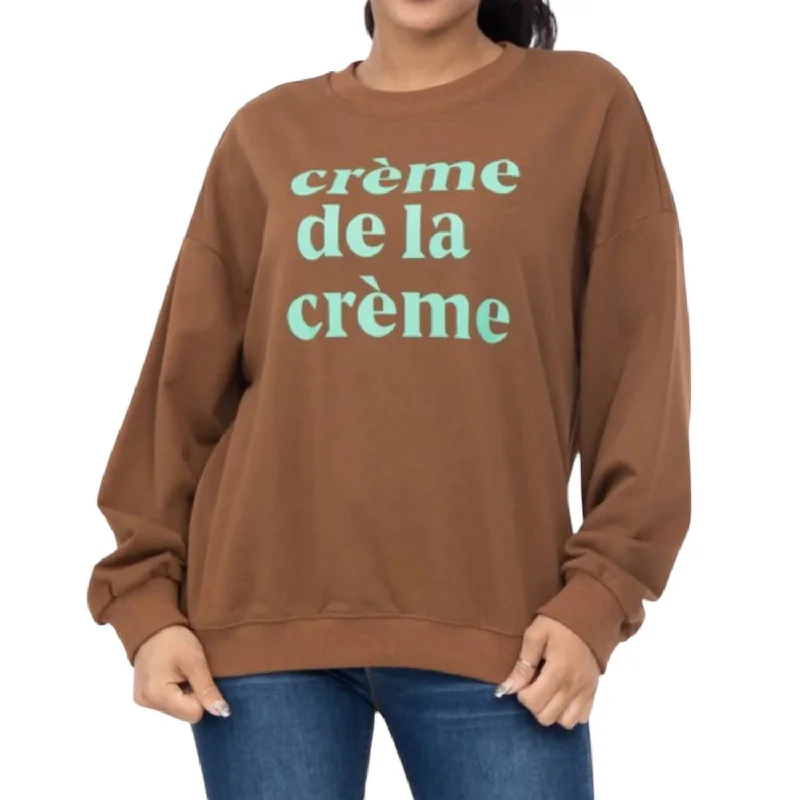 Women's Oversized Sweatshirt In Brown