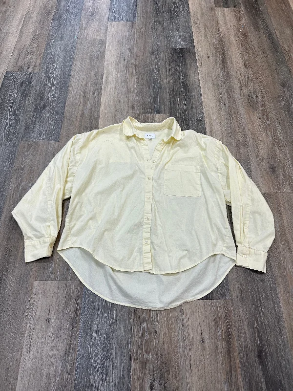 Yellow Blouse Long Sleeve Pistola, Size M