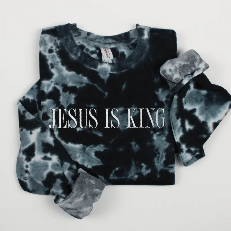 Embroidered Jesus Is King Sweatshirt