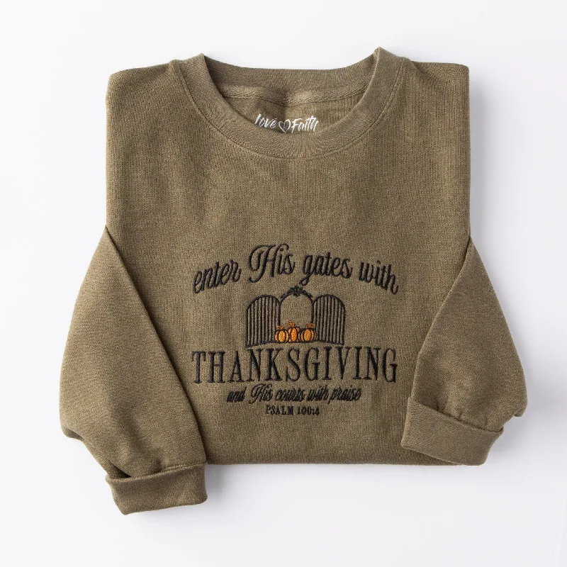 Embroidered Thanksgiving Sweatshirt